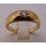 18ct yellow gold gypsy set diamond ring, approx total weight 4.8g