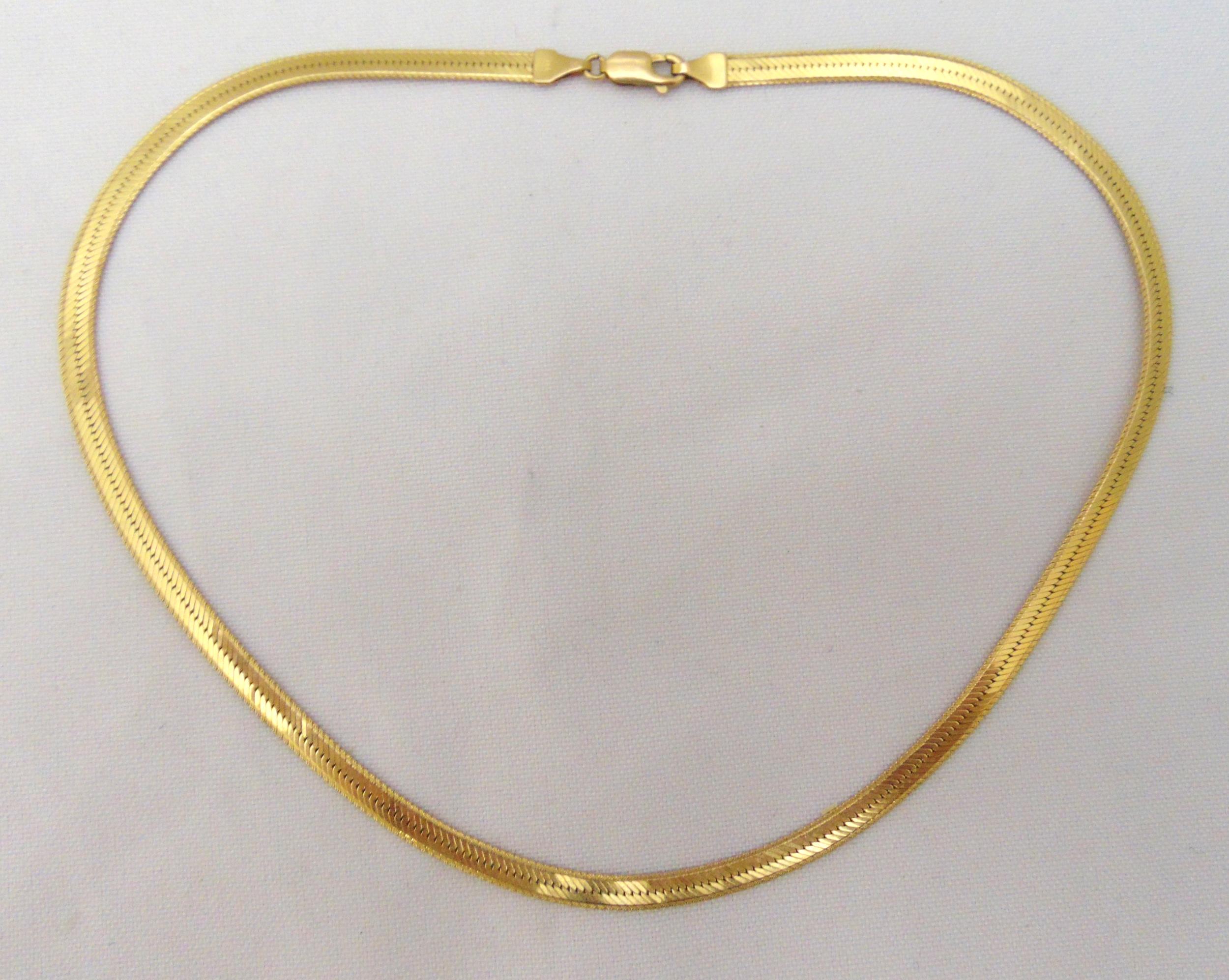 9ct yellow gold snake link necklace, approx total weight 8.0g