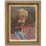 A framed and glazed oil on panel of Field Marshal Earl Roberts in the style of Hugh de Twenebrokes