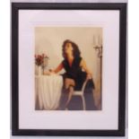 Jack Vettriano framed and glazed limited edition polychromatic print 236/295 titled Table for One,