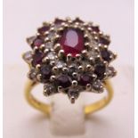 18ct gold, diamond and ruby cocktail ring, approx total weight 7.9g
