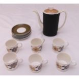 Wedgwood Susie Cooper coffee set to include a coffee pot, six cups and six saucers (13)