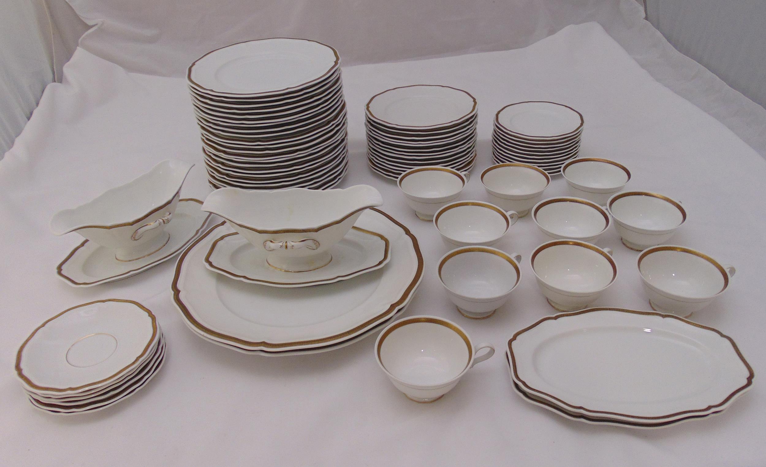 Rosenthal Chippendale pattern dinner and coffee service to include plates, cups, saucers, sauce