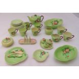 Carltonware lettuce design teaset, dishes and condiments (29)