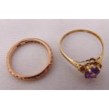 Two 9ct yellow gold rings, approx total weight 3.3g