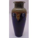 A Doulton ovoid vase, decorated with strap work and stylised flowers, marks to the base, 25cm (h)