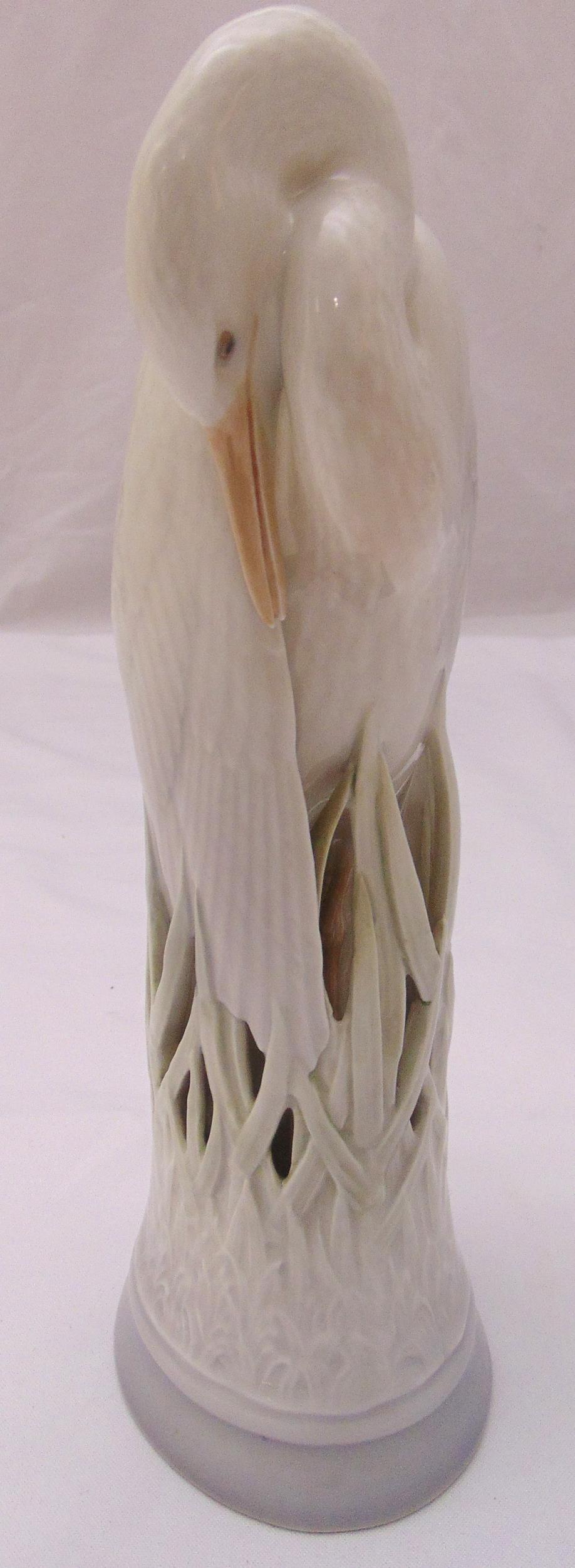 Royal Copenhagen figurine of a heron R3002, marks to the base, 28.5cm (h)