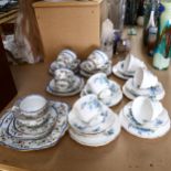 Royal Albert Forget-Me-Not cups, saucers and plates, and another earlier Royal Albert part tea