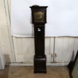 A Grandmother clock, with brass dial and 3-train movement, height 130cm