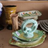 Various Art Deco ceramics, including Burleigh Ware serving plates, Carlton Ware lobster plates,