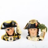 2 Royal Doulton character jugs, comprising Captain Bligh D6967, and Vice-Admiral Lord Nelson D6932