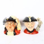 2 Royal Doulton character jugs, comprising Town Crier D6895, and Chelsea Pensioner D6817