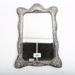 An Elizabeth II silver-fronted rectangular mirror, overall 37cm x 22cm