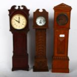 3 table-top longcase clocks, largest height 35cm (3)
