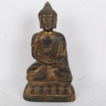 A Chinese gilt-bronze seated Buddha, on double lotus base, height 24cm