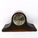 A large oak 8-day chiming mantel clock, height 30cm