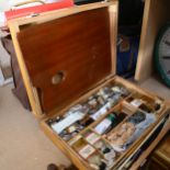 A Winsor & Newton paint box set, and a quantity of canvases, paints and other artist's equipment