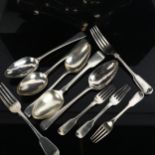 Various Antique silver cutlery, including Georgian and Victorian, 18.3oz total