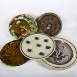 Various Studio pottery plates (5)