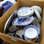 1960s Homemaker plates, and various blue and white china