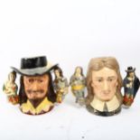 2 Royal Doulton character jugs, comprising King Charles I D6917, and Oliver Cromwell D6968