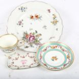 Minton porcelain cabinet cup and saucer, Royal Doulton Ritz Hotel tip dish, and another hand painted