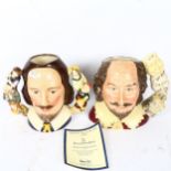 2 Royal Doulton character jugs, comprising William Shakespeare D6933, and D7136