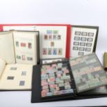 A group of world postage stamp albums, including Malta, Canada and stock book