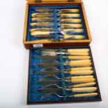 A cased set of silver plated fish cutlery for 12 people