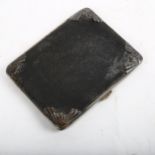 A silver-mounted leather wallet, 13cm x 10cm