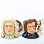2 Royal Doulton character jugs, comprising Handel D7080, and Chopin D7030