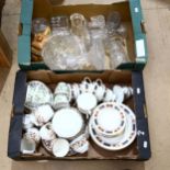 A quantity of ceramics and glass, including Coalport Marlborough, and Colclough (2 boxes)