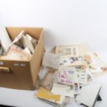A large quantity of Vintage loose postage stamps, albums, sheets etc (boxful)