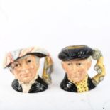 2 Royal Doulton character jugs, comprising Pearly King D6760, and Pearly Queen D6759