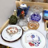 Various ceramics, including small Moorcroft jar and cover, Limoges quimper plate, Poole pottery etc