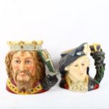 2 Royal Doulton character jugs, comprising King Arthur D7055, and Bonnie Prince Charlie D6858