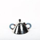 Alessi Italian sugar pot and cover with spoon, height 7.5cm