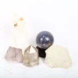 A collection of mineral specimens, tallest 20.5cm