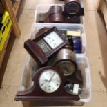 A large quantity of various mantel clocks (3 boxes)