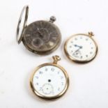 A Victorian silver-cased key-wind pocket watch, label for Alex Brownlee Edinburgh, missing glass