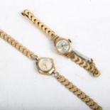 A lady's Bentima Star 9ct gold wristwatch, 12.8g gross, and a 9ct gold Roma wristwatch, 12.5g