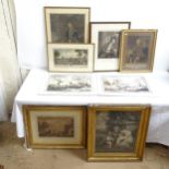 8 various 18th and 19th century engravings and etchings, including Admiral Lord Nelson, and