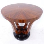 An Art Deco design circular lamp table, W59cm, H59cm