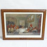 The Melton Breakfast, large colour engraving by Charles G Lewis, framed, overall 65cm x 90cm