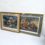 Terence Cuneo, limited edition coloured print, "Stabling for Giants", with artist's proof stamp, and