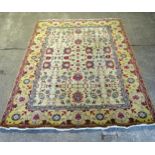 A cream ground Persian design carpet, 350cm x 277cm (viewing by appointment only)