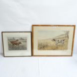 Henry Wilkinson, colour lithograph, Red Setters, pencil signed, and another similar colour