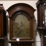 HARBEN & CO OF LEWES - an 18th century oak 30-hour longcase clock, arch-top brass dial with engraved