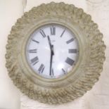 A modern quartz wall clock in moulded composite case, diameter 75cm