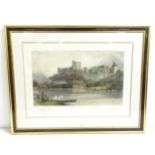 David Law, coloured etching, Windsor Castle, image 40cm x 67cm, framed